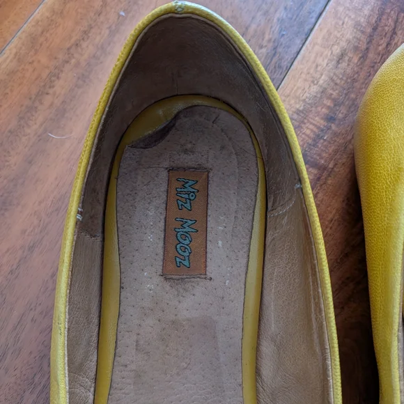 Miz Mooz Sunny Yellow Leather Cutout Ballet Flats - Picture 2 of 5